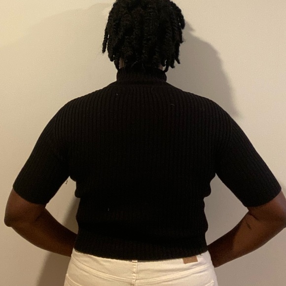 First Rite Ribbed Cropped Turtleneck, *BLACK* - Picture 3 of 9